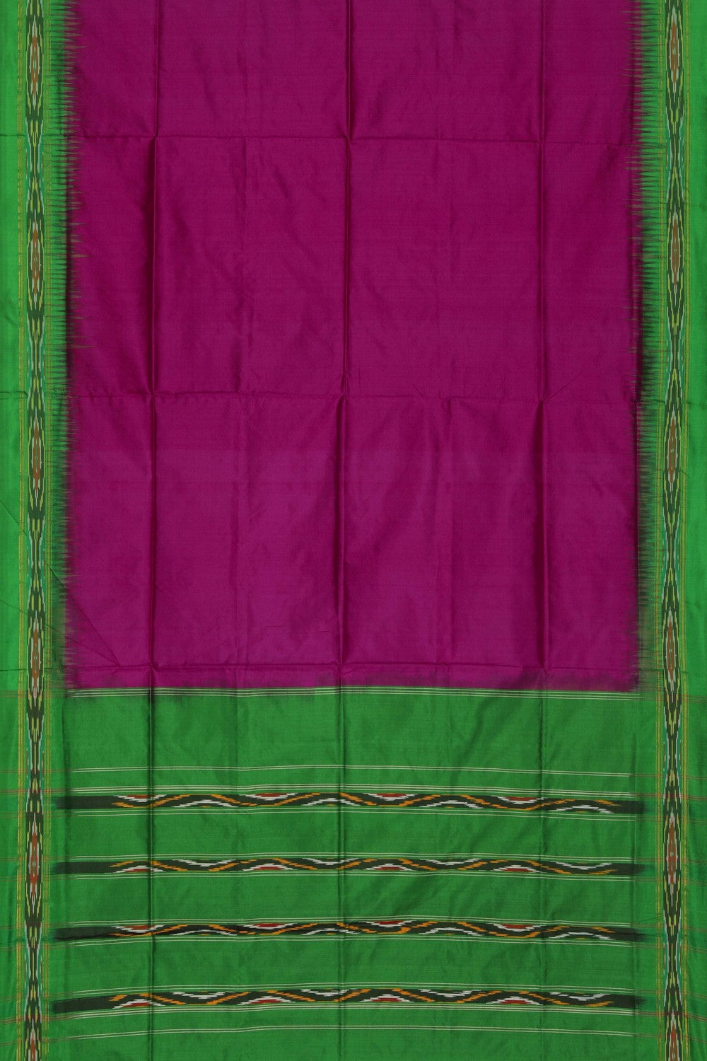 Image of Pochampally Ikat Silk Magenta Saree